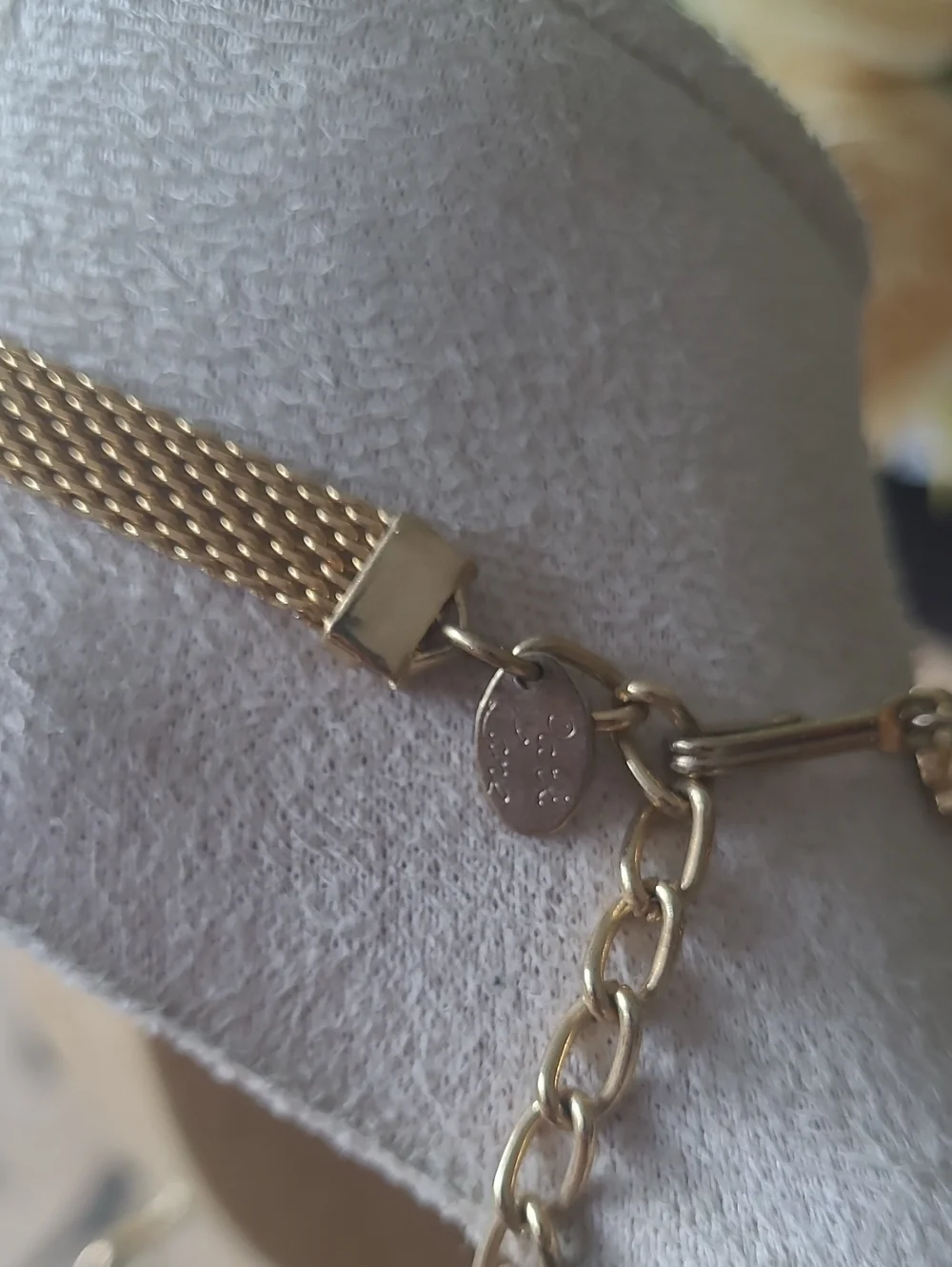 vintage Park Lane gold-tone mesh cameo choker necklace